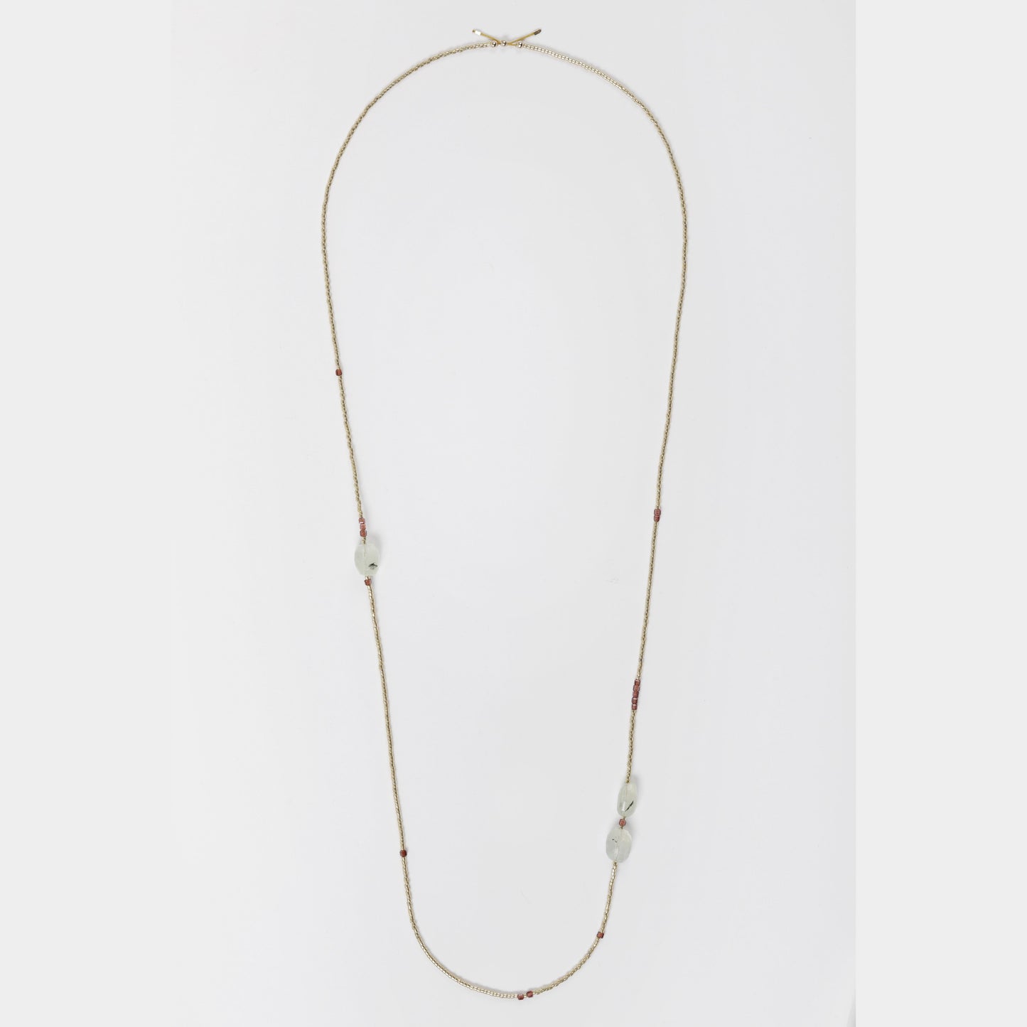 sautoir 82 cm perle baroque prhenite grenat lie de vin perles dorees miyuki journee singuliere