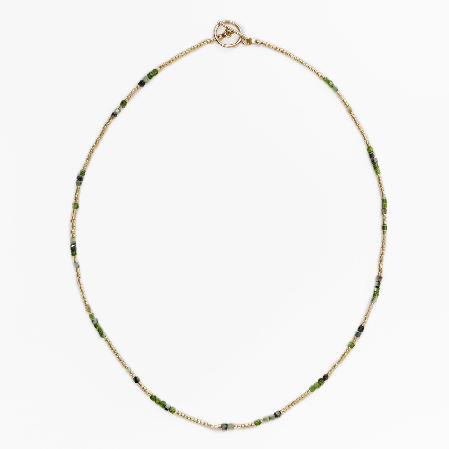 Collier ras de cou turquoise africaine diopside hematite perles japonaises dorees miyuki journee singuliere