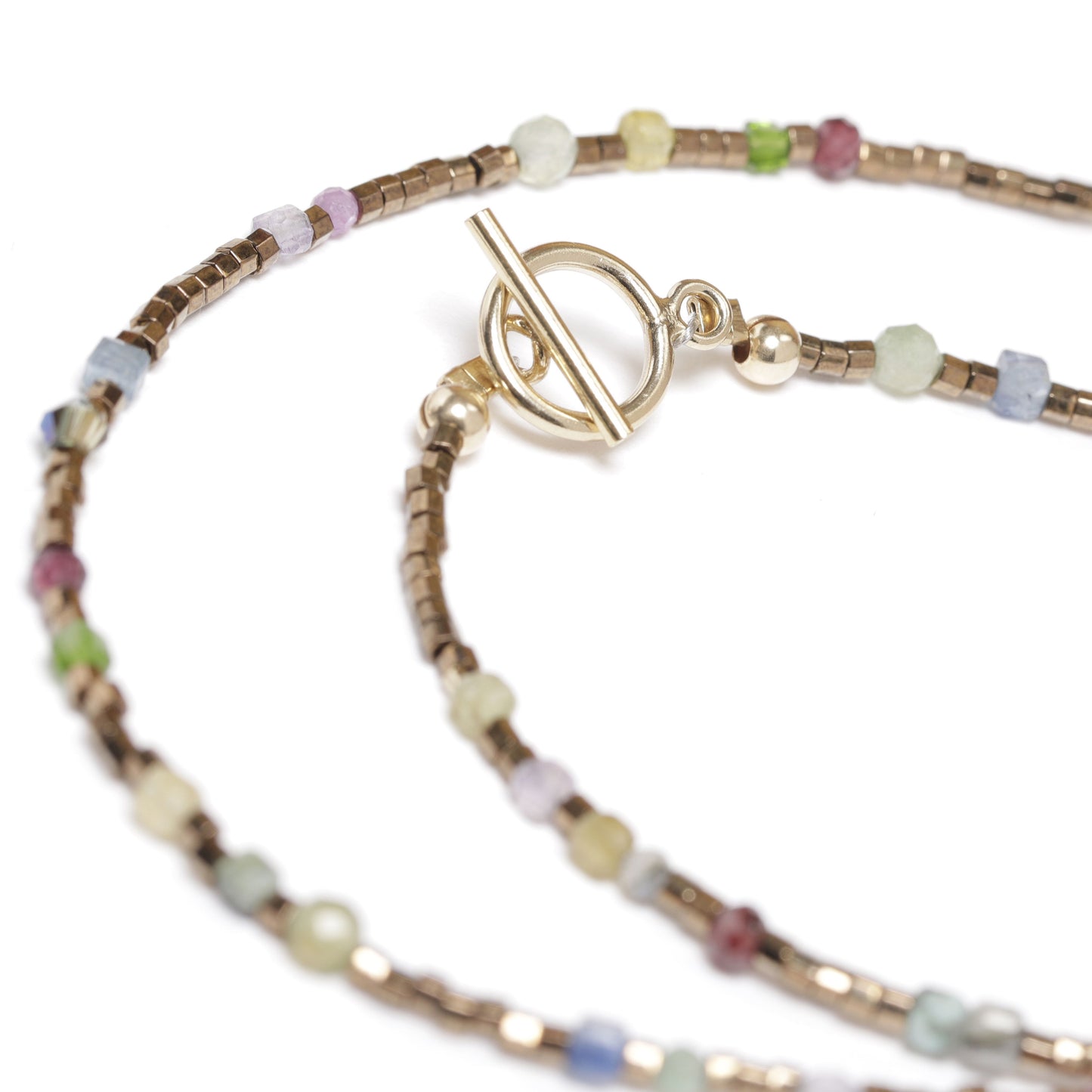 collier ras de cou ultra court toumaline fluorine diopside grenat lie de vin christal swarovski sodalite turquoise africaine perles miyuki fermoir OT Gold filled journee singuliere