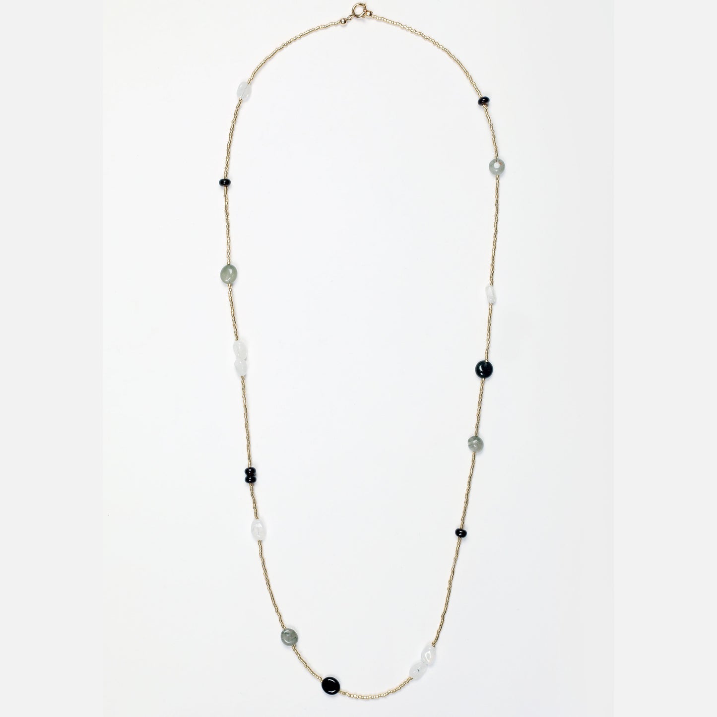 collier double tour miyuki pierre de lune quartz fermoir plaque or de journee singuliere