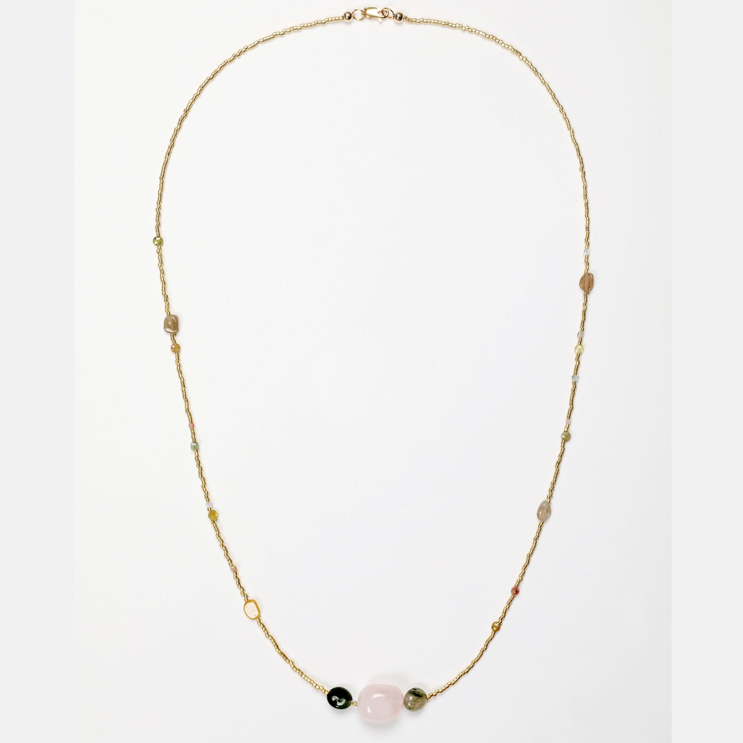 collier miyuki tourmaline quartz cristal swarovski turquoise africaine fluorine fermoir plaque or journee singuliere 1
