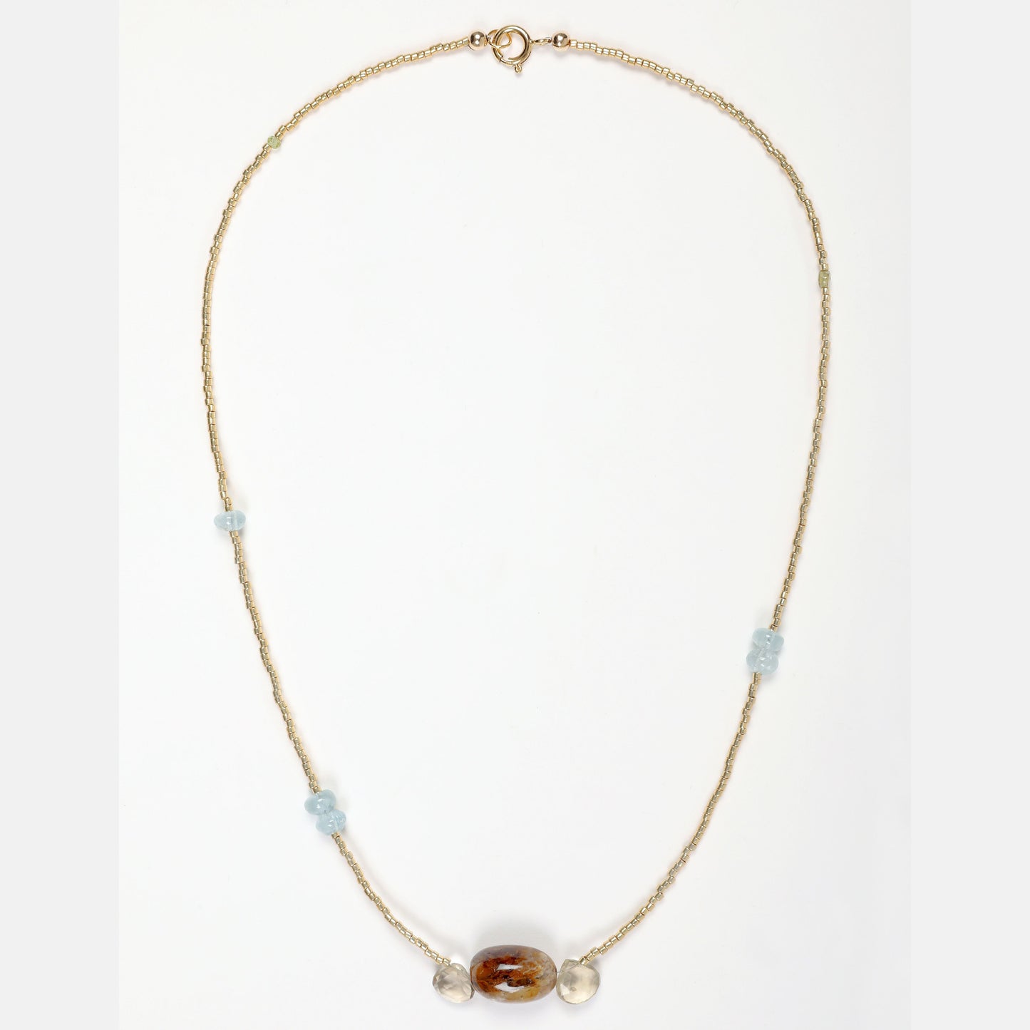 collier miyuki aigue marine quartz fermoir plaque or journee singuliere 1