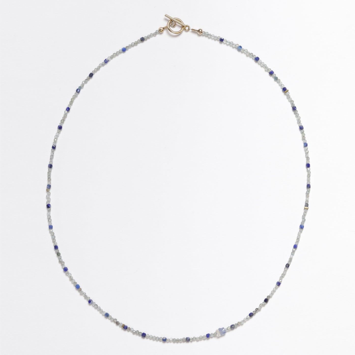 collier ras de cou apatite lapis lazuli hematite doree 3 saphir arc en ciel bleus fermoir OT Gold filled journee singuliere 1