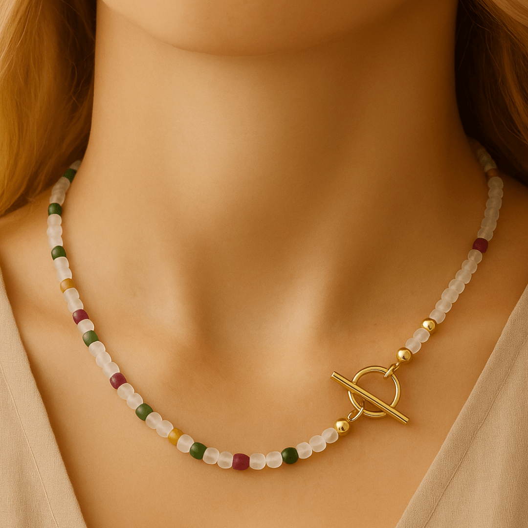 Collier ras-de-cou en pierre naturelles et semi-précieuses