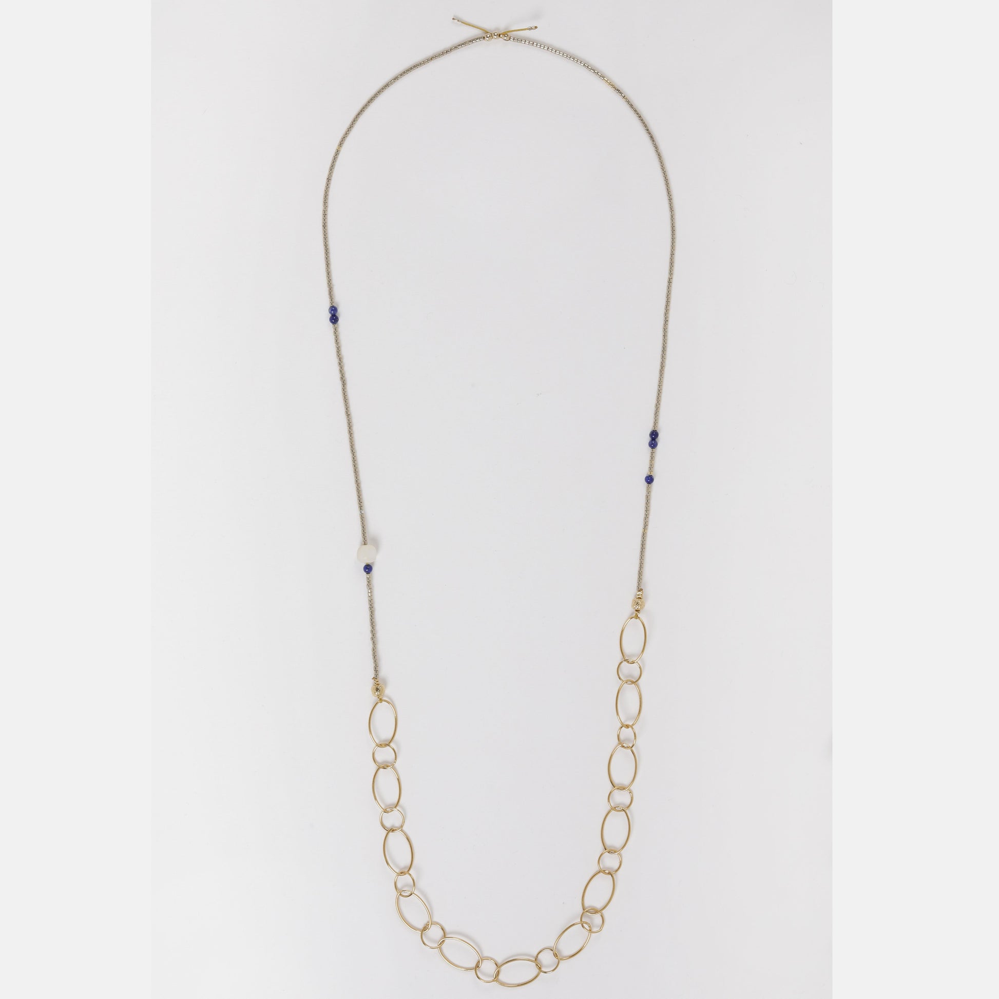 125 sautoir collier nacre lapis lazuli perles japonaises miyuki dorees chaine plaquee or journee singuliere 1