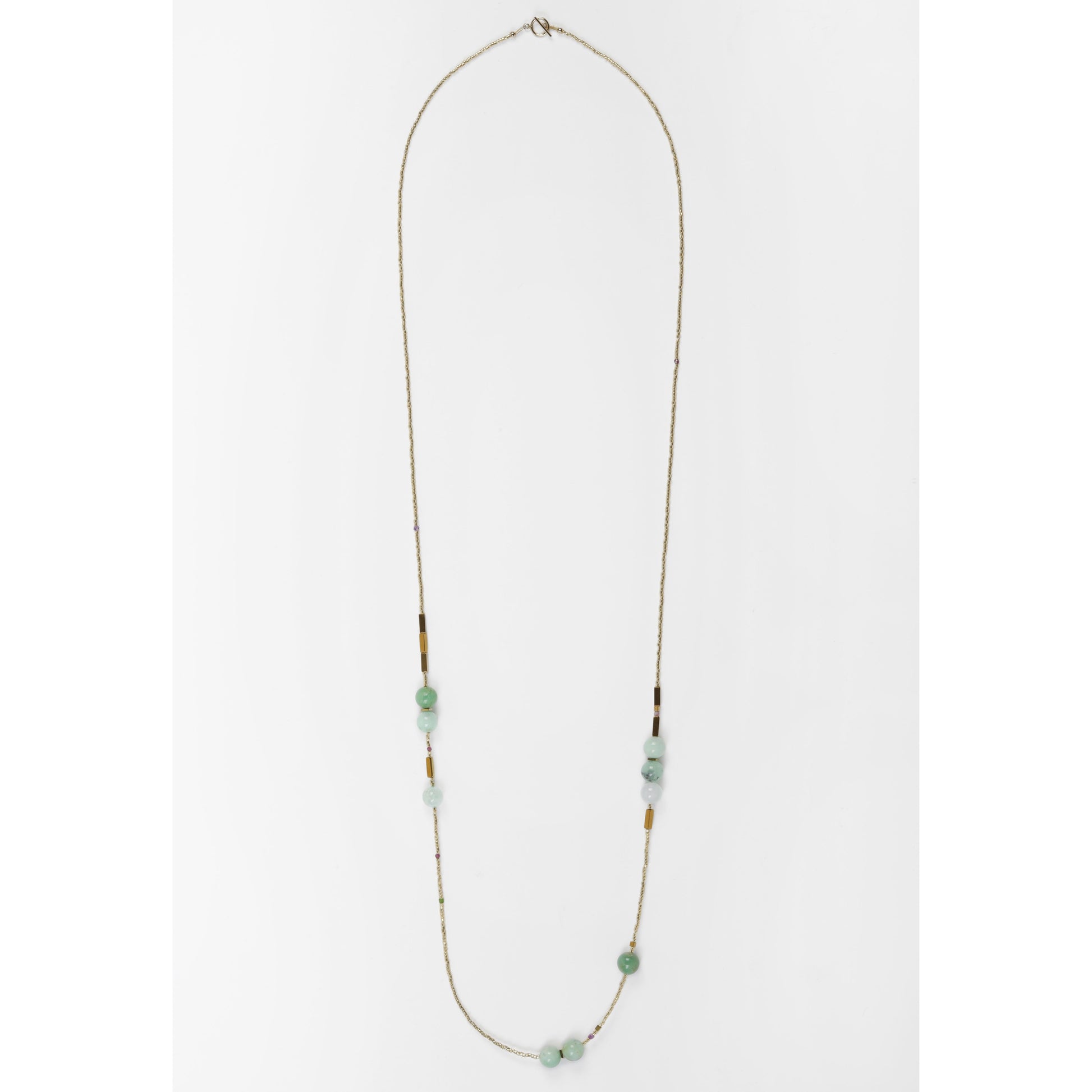 collier sautoir chrysophase vert hematite carree grenat lie de vin diopside fermoir Gold-filled OT journee singuliere