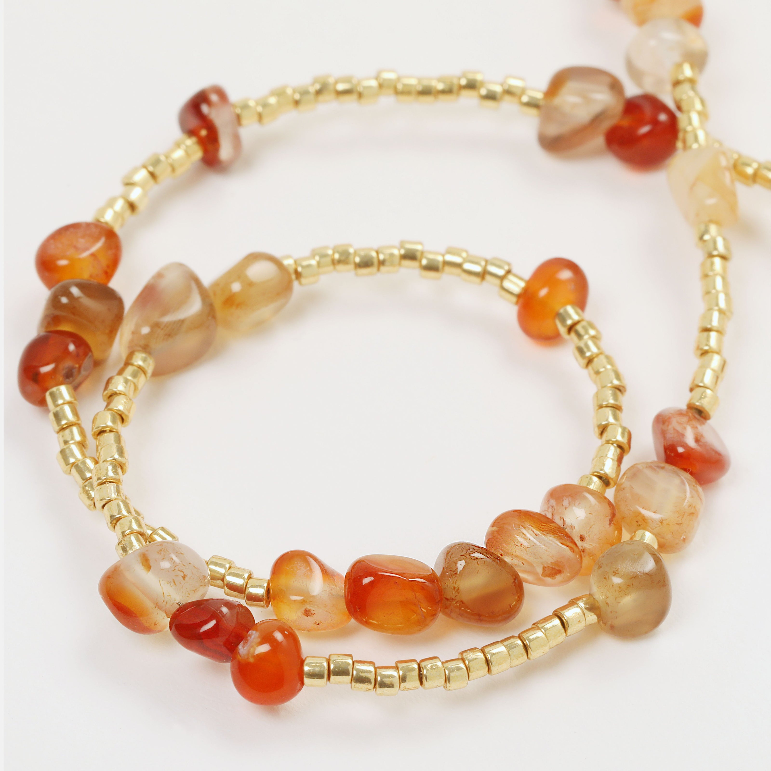bracelet double tour avec rallonge miyuki cornaline fermoir plaque or journee singuliere