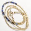 Collier en Lapis Lazuli, Fluorine, perles Miyuki rondes et carrées et fermoir OT Gold-Filled