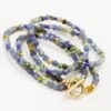Collier court ras-de-cou en Turquoise Africaine, Cyanite et fermoir OT Gold-Filled