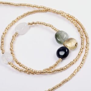 Collier ras de cou en Miyuki, Quartz pierre de lune et fermoir Gold-filled