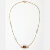 Collier en pierres fines et perles Miyuki, Aigue-marine, Quartz et fermoir Gold-filled